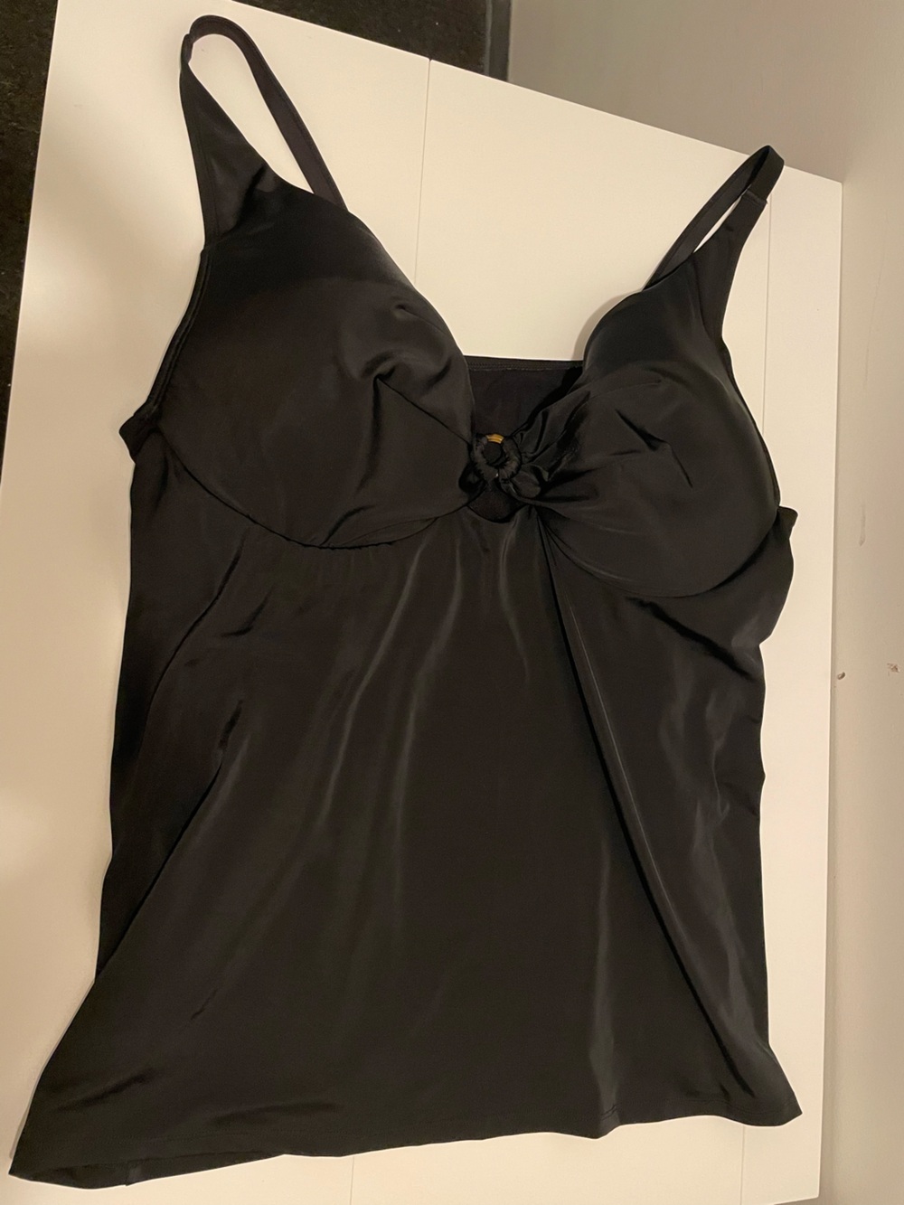 Lane Bryant Brand Women's size 44DD Black Tankini Swim Top Underwire